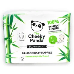 Cheeky Panda Eco-Friendly Bamboo Baby Nappies Size 3 (13-24 Lbs/ 6-11 Kg)