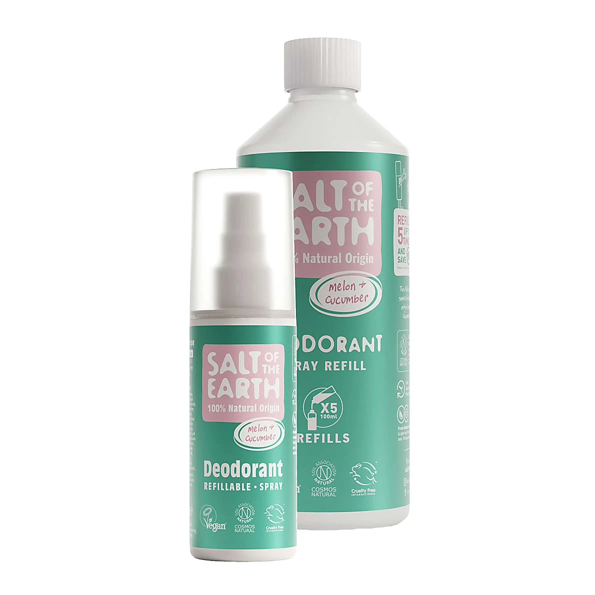 Salt Of The Earth Melon & Cucumber Deodorant Spray With Refill 3 Salt Of The Earth Melon & Cucumber Deodorant Spray With Refill