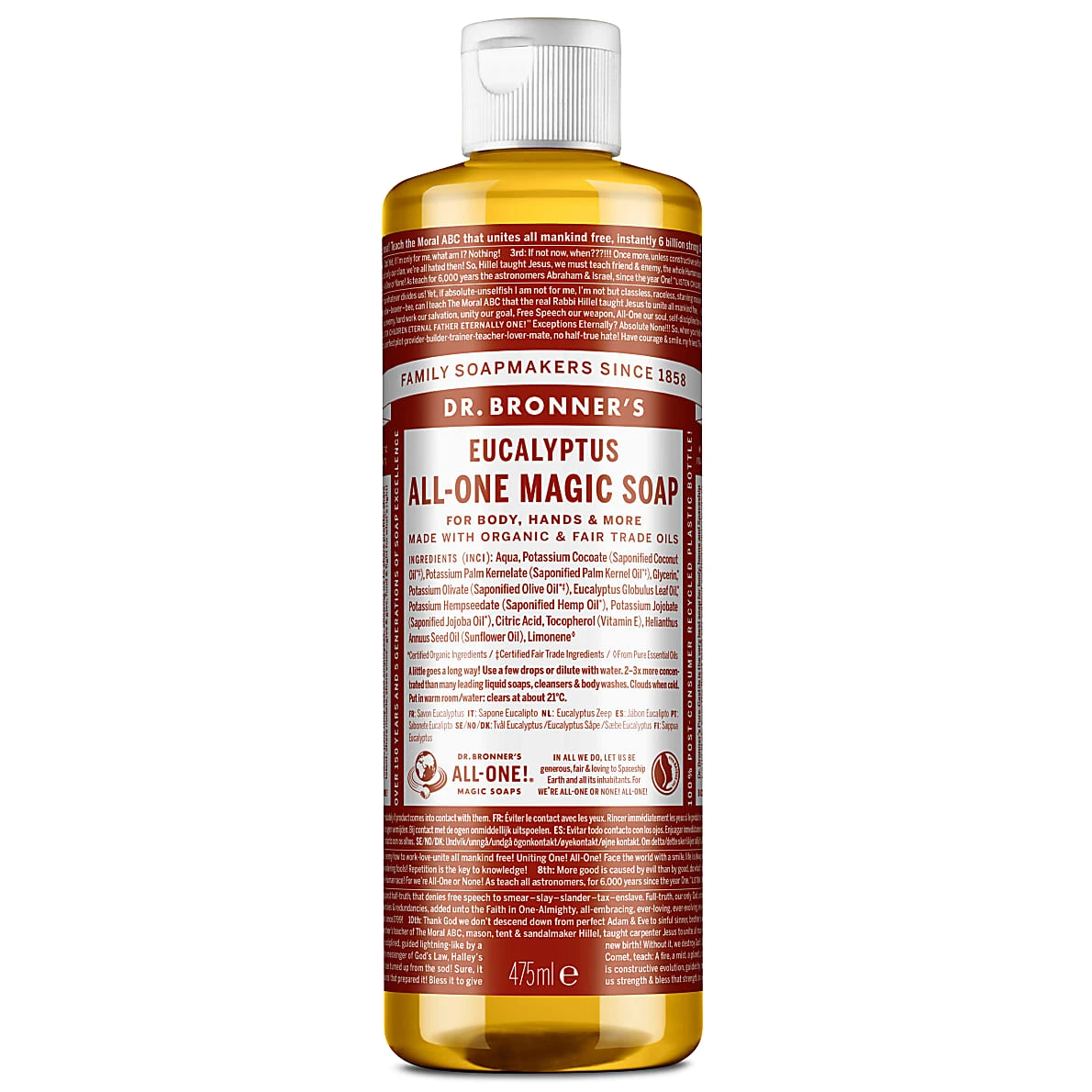 Dr. Bronner's Eucalyptus All-One Magic Soap - 475ml 3 Dr. Bronner's Eucalyptus All-One Magic Soap - 475ml