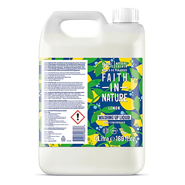 Faith In Nature Super Concentrated Washing Up Liquid - 5L 3 Faith In Nature Super Concentrated Washing Up Liquid - 5L