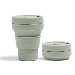 Stojo Collapsible Pocket Cup 355ml - Sage 7 Stojo Collapsible Pocket Cup 355ml - Sage -Big Green Smile Shop STJCUPSAGE large 2