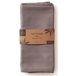 Wild & Stone Organic Cotton Tea Towels Set Of 2 - Dove Grey