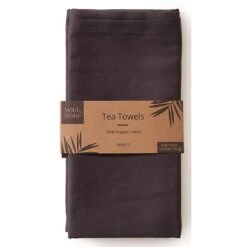 Wild & Stone Organic Cotton Tea Towels Set Of 2 - Slate Grey