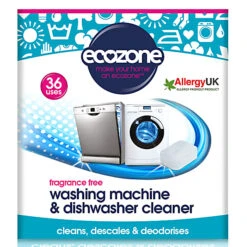 Ecozone Fragrance Free Washing Machine & Dishwasher Cleaner (36 Tablets)