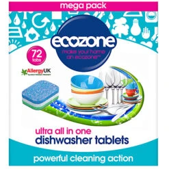 Ecozone Ultra All In One Dishwasher Tablets - 72 Tabs