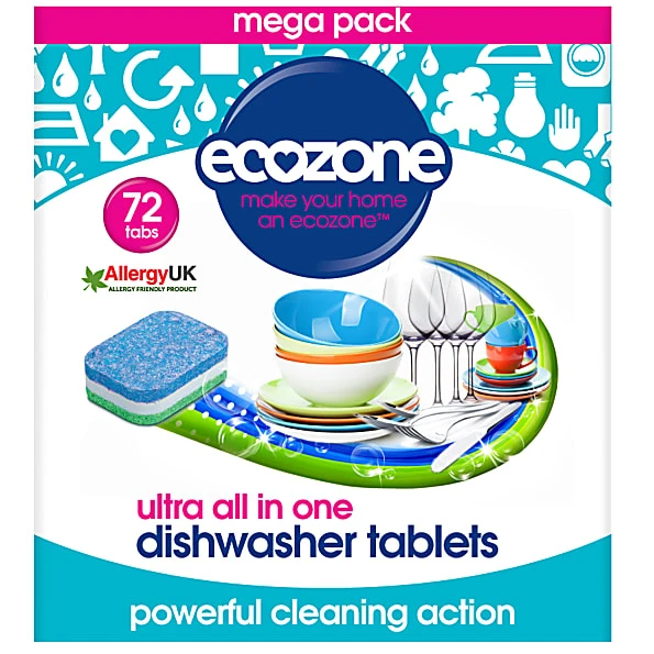 Ecozone Ultra All In One Dishwasher Tablets - 72 Tabs 3 Ecozone Ultra All In One Dishwasher Tablets - 72 Tabs